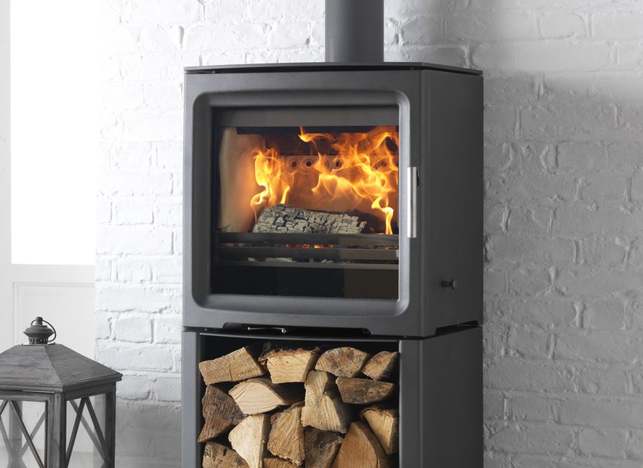 Pv5 W Freestanding Stove On Log Store