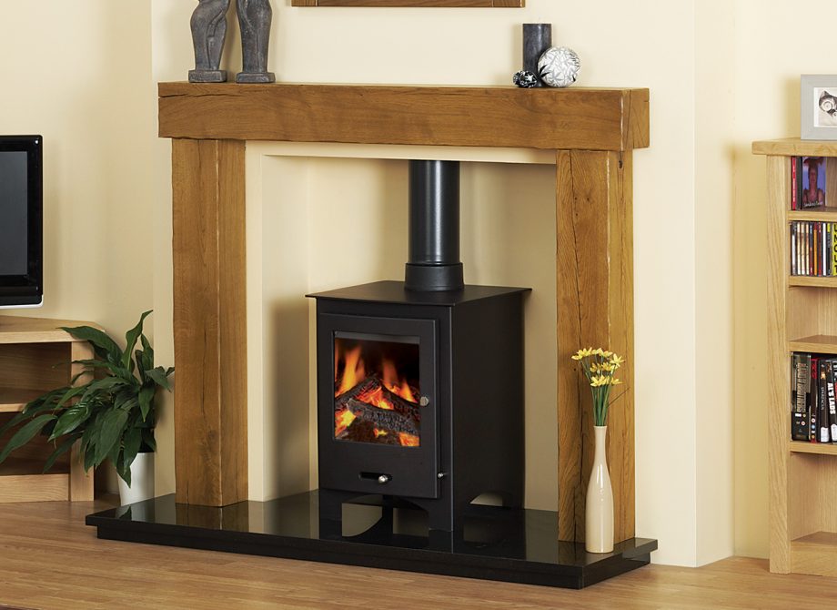 Beamish Stove Surround In Rustic Oak