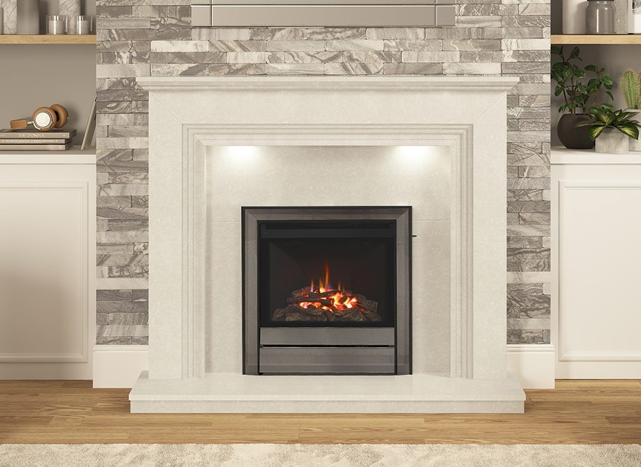 Chollerton Widescreen Gas Fire Brushed Steel