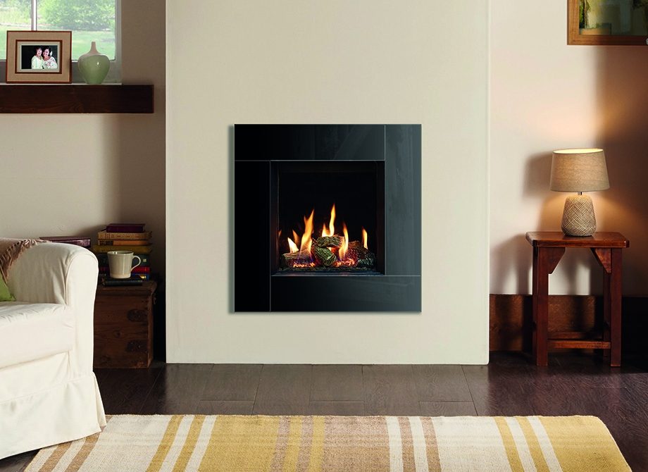 Gazco Riva2 400 Icon Xs With Echo Flame Black Glass Lining