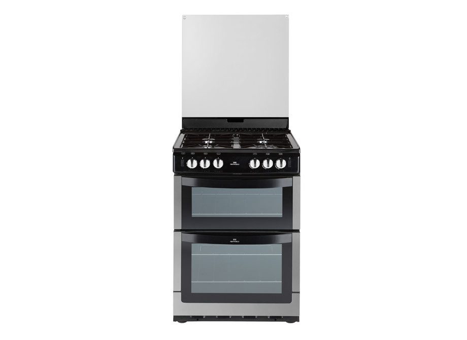 New World 60Cm Wide Gas Twin Cavity Cooker With Lid
