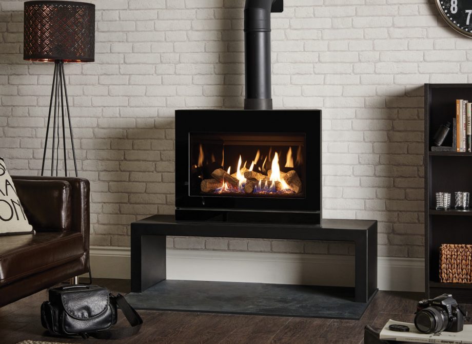 Riva2 F670 Glass Gas Stove With Black Glass Lining On Riva 120 High Bench