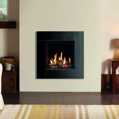 Gazco Riva2 400 Icon Xs With Echo Flame Black Glass Lining
