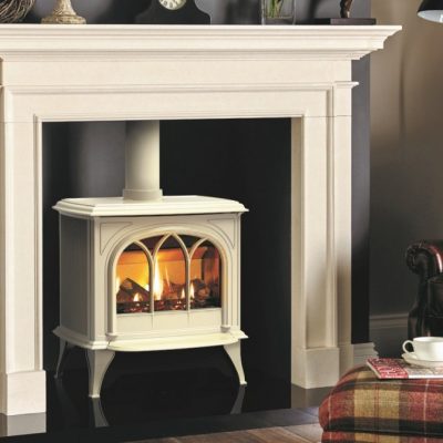 Huntingdon 40 Gas With Tracery Door In Matt Ivory