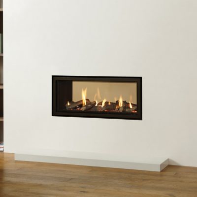 Studio 2 Duplex Edge Gas Fire With Black Reeded Lining